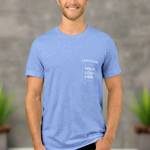 T-shirt En Tri-matière Nom personnalisé et logo professionnel bleu profes