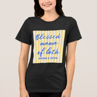 T-shirt En Tri-matière Noms d'enfants personnalisés « Mama of Both » tend