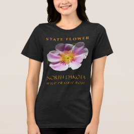 T-shirt En Tri-matière North Dakota Territoire Flower Wild Prairie Rose