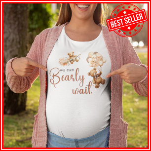 T-shirt En Tri-matière Nous pouvons à peine attendre Cub Brown Baby Showe