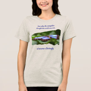 T-shirt En Tri-matière Nouveaux Débuts Papillon Citation Inspirante