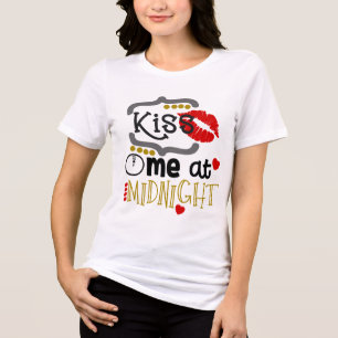 T-shirt En Tri-matière Nouvel An Embrasse-Moi À Minuit Moderne