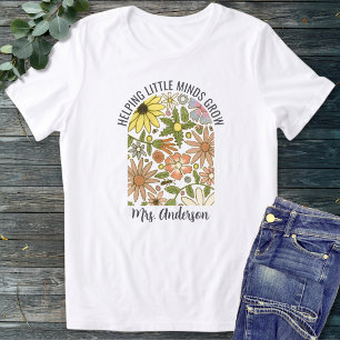 T-shirt En Tri-matière Noyau Floral De Cottage Moderne Nom De Professeur