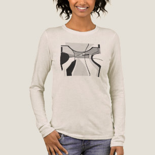 T-shirt En Tri-matière Nuances de gris noir Conception abstraite inspirée