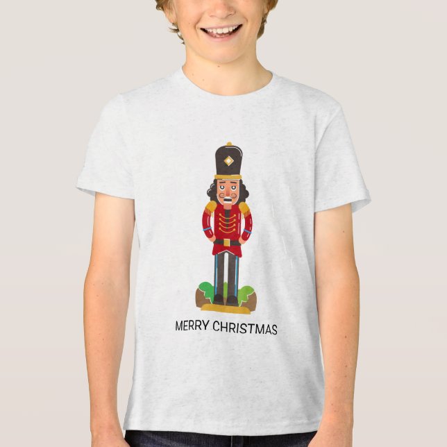 T-shirt En Tri-matière Nutcracker Jouet Soldat Noël Nom personnalisé (Recto)