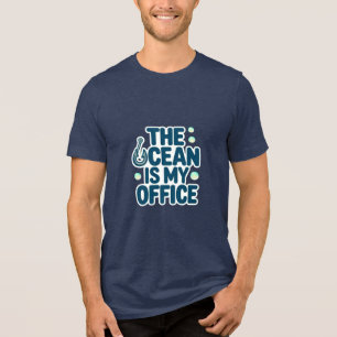 T-shirt En Tri-matière Ocean Is My Office Fisher Citation Bubbles Design