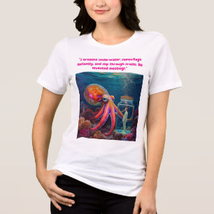 T-shirt En Tri-matière "Ocean's Silent Captive" - Portrait de pieuvre