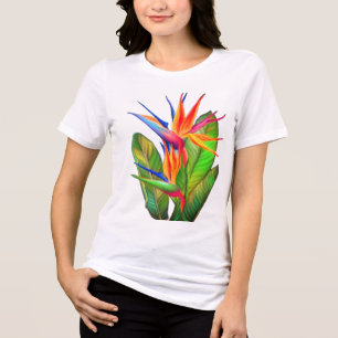 T-shirt En Tri-matière Oiseau de la Fleur du Paradis