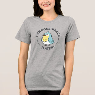 T-shirt En Tri-matière Oiseau en colère Je choisis la paix plus tard