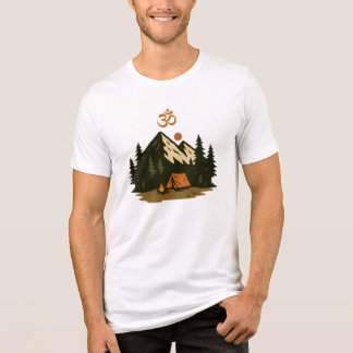T-shirt En Tri-matière "Om" Symbol Mountain Camping Scene