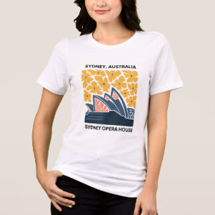 T-shirt En Tri-matière Opera House Sydney Australie Voyage floral
