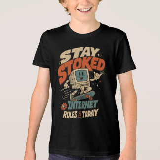 T-shirt En Tri-matière Ordinateur Skateur Rétro 90 "Restez Gonflé"