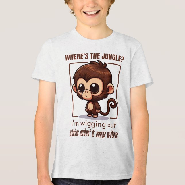 T-shirt En Tri-matière Où est La Jungle ? J'écris du bouffon (Recto)