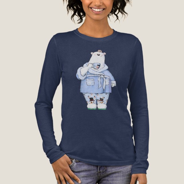 T-shirt En Tri-matière Ours polaire de Noël en pyjama (Recto)