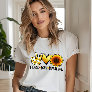 T-shirt En Tri-matière Paix Amour Soleil Tournesol