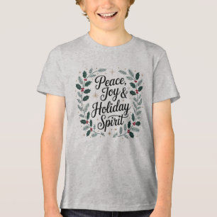 T-shirt En Tri-matière Paix, Joie et Esprit des Fêtes