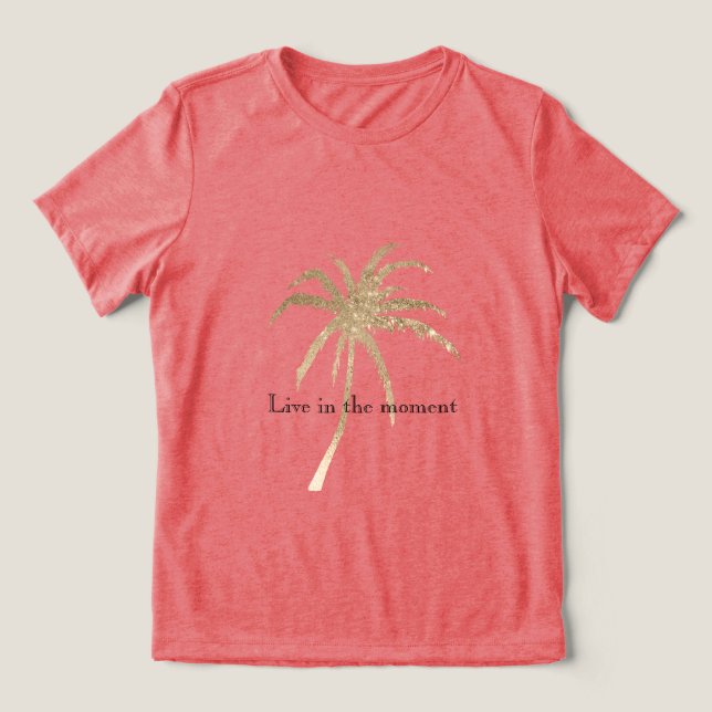 T-shirt En Tri-matière Palmier Tropical Or (Design Recto)