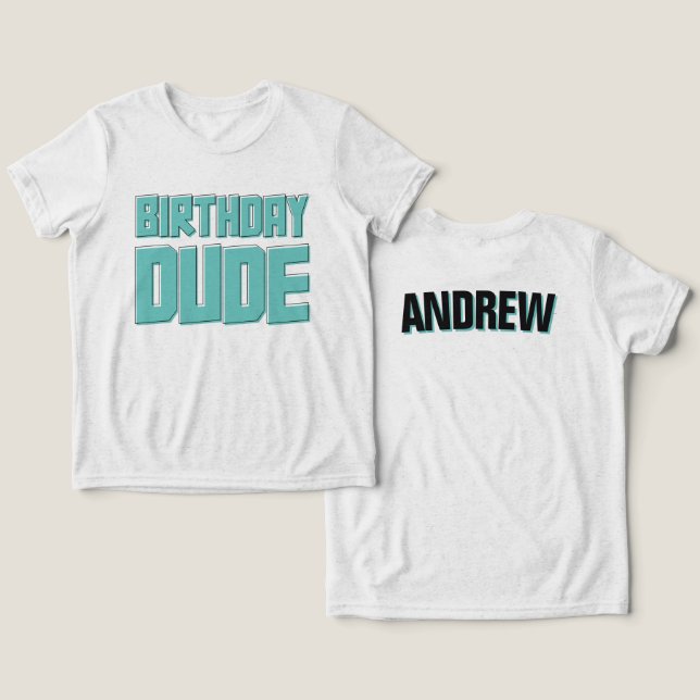 T-shirt En Tri-matière Panda turquoise et noir Anniversaire Dude Personna (Design Recto & Verso)