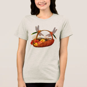 T-shirt En Tri-matière Panier à fleurs libellules