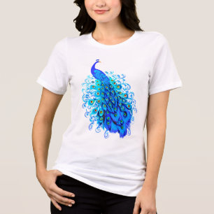 T-shirt En Tri-matière Paon en turquoise et bleu de cobalt