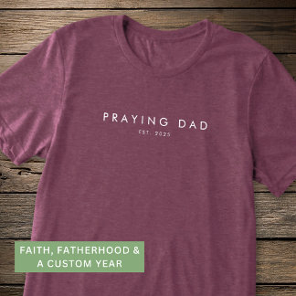 T-shirt En Tri-matière Papa qui prie Année d'établissement Moderne Minima