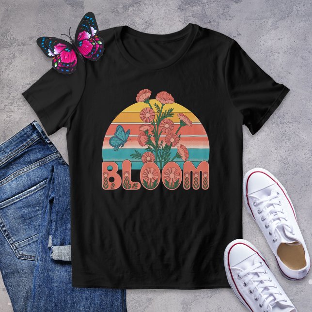 T-shirt En Tri-matière Papillon à fleurs rétro et chemise Fleur sauvage (Créateur téléchargé)