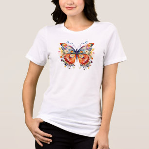 T-shirt En Tri-matière Papillon rétro floral coloré