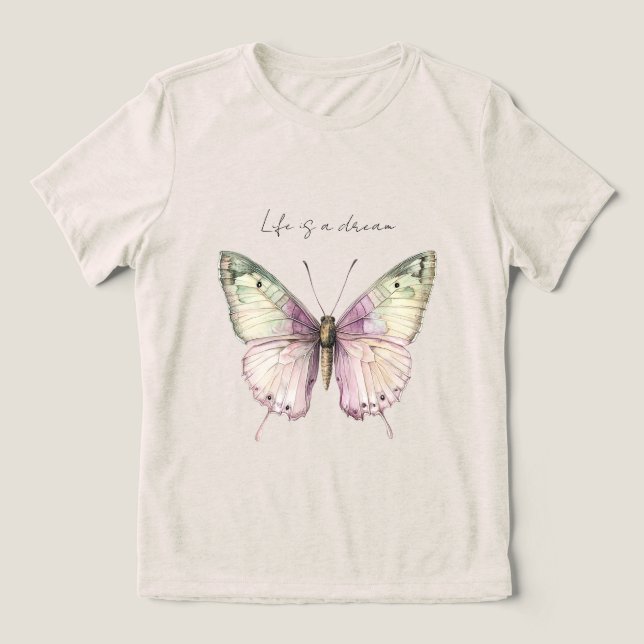 T-shirt En Tri-matière Papillon vert violet de rêve (Design Recto)