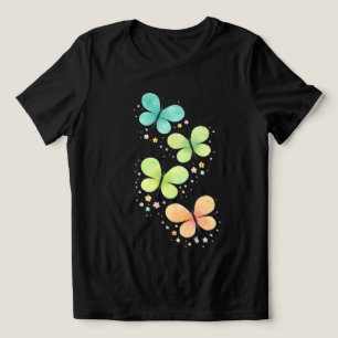 T-shirt En Tri-matière Papillons Pastel – Élégant T‑Shirt pour Femmes