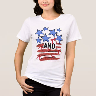 T-shirt En Tri-matière Parties scintillant Stars et tripes Chemise