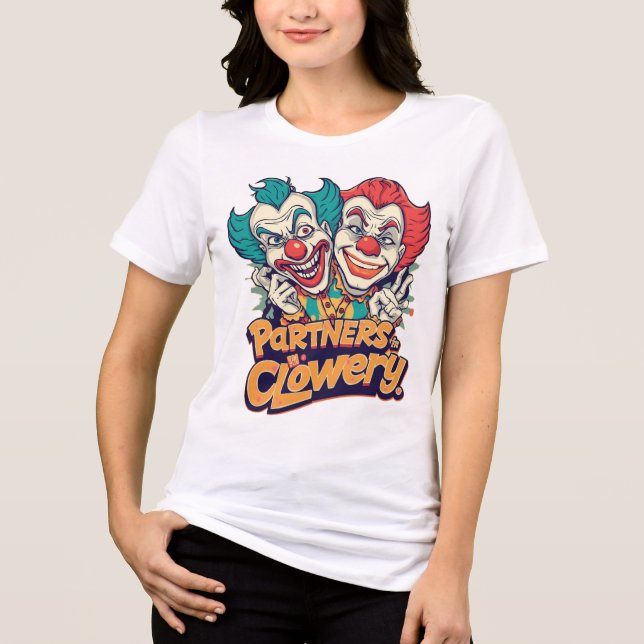 T-shirt En Tri-matière Partners in Clowery (Funny Clown Pun) (Recto)