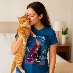 T-shirt En Tri-matière Pas célibataire, j'ai un chat   Citation gothique 