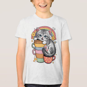 T-shirt En Tri-matière Pastel Paws & Rainbow Sips