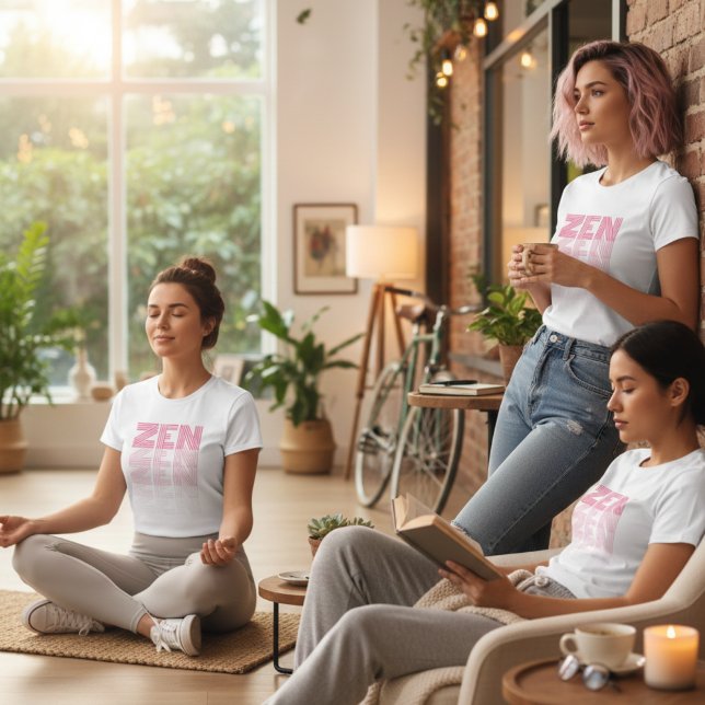 T-shirt En Tri-matière Pat rose ZEN dégradé monochrome Yoga (Créateur téléchargé)