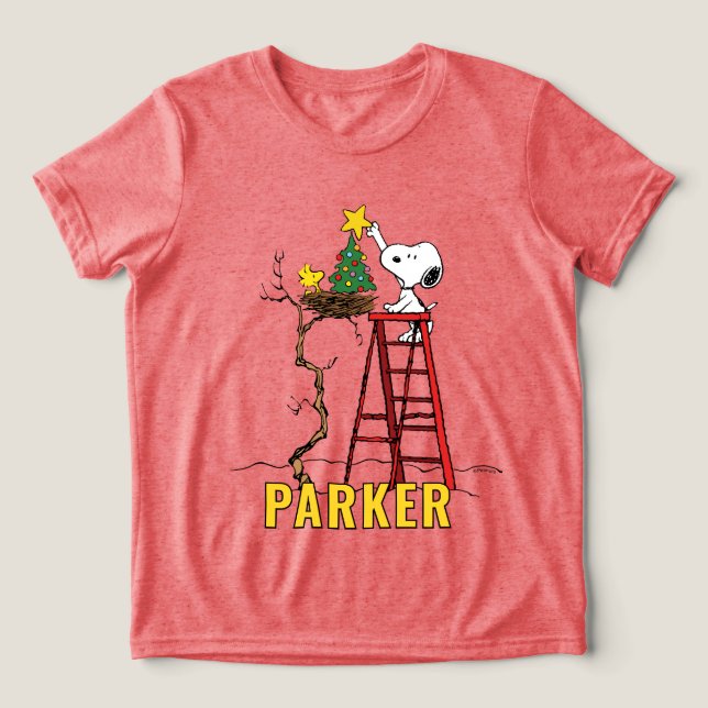 T-shirt En Tri-matière Peanuts | Snoopy & Woodstock Christmas Tree (Design Recto)