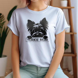T-shirt En Tri-matière Pékin Yorkie Black Silhouette Yorkie Maman