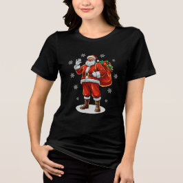 T-shirt En Tri-matière Père Noël classique apportant des cadeaux de Noël