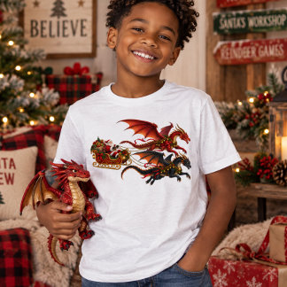T-shirt En Tri-matière Père Noël et Dragons