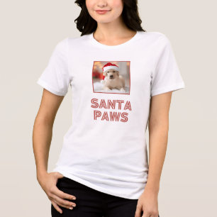 T-shirt En Tri-matière Père Noël Paws - Chien de Noël personnalisé