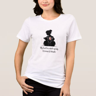 T-shirt En Tri-matière Personalized Motherhood Silhouette–Custom Mom Gift