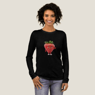 T-shirt En Tri-matière Personnage de fraise heureuse et mignonne faisant