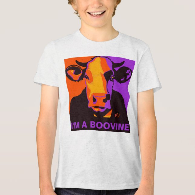 T-shirt En Tri-matière Personnalisable ! Halloween Boovine Pop Art Cow Ts (Recto)