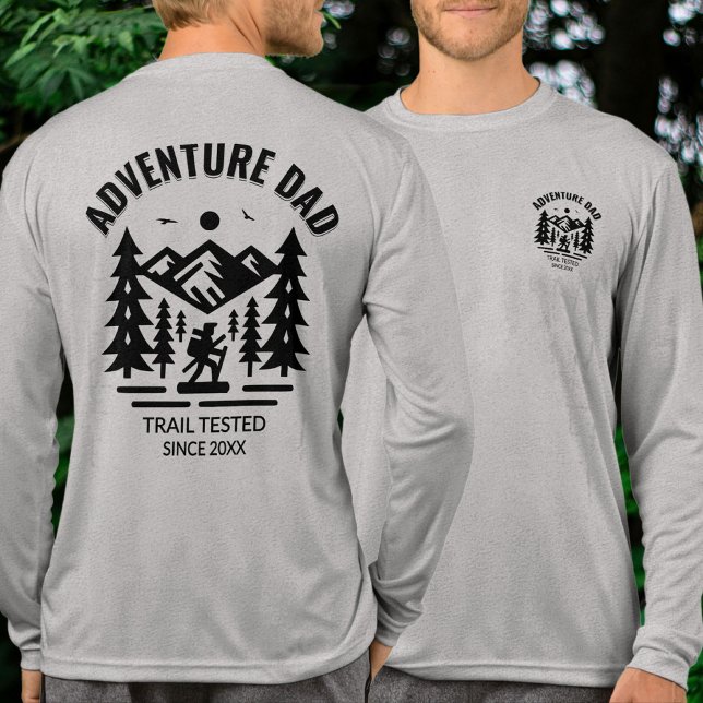 T-shirt En Tri-matière Personnalisé Athletic Grey Long Manche Aventure Pa (Créateur téléchargé)