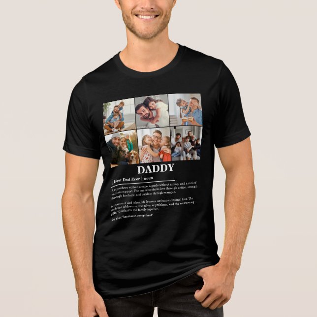 T-shirt En Tri-matière Personnalisé Papa Définition 6 Photo Collage (Recto)