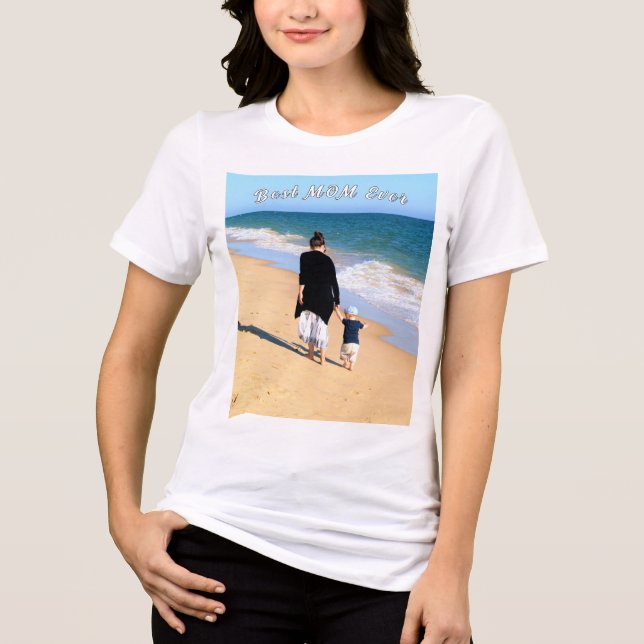 T-shirt En Tri-matière Personnalisé Personnalisé Votre Maman Photo Meille (Recto)