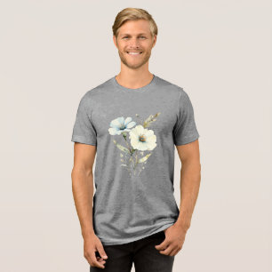 T-shirt En Tri-matière Pétales Chuchotants : Douce Floraison Bleue et Crè