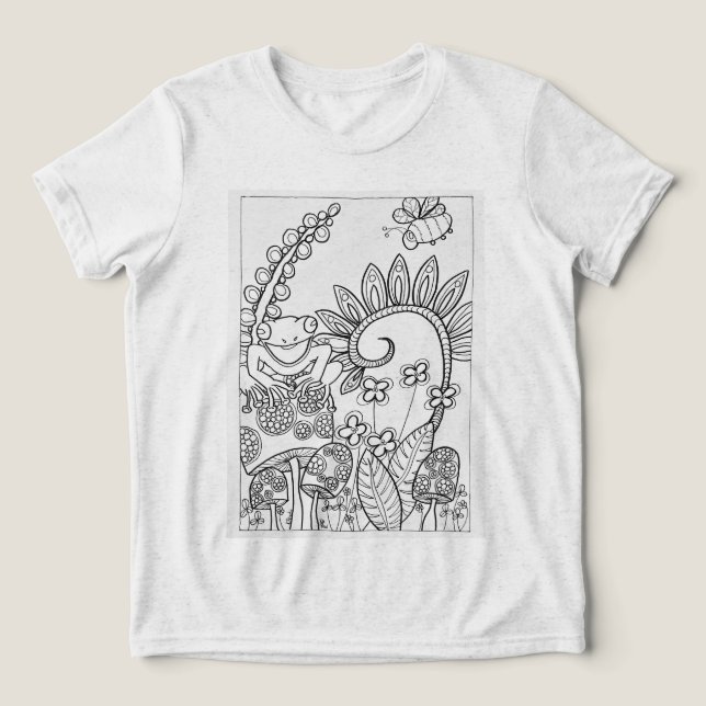 T-shirt En Tri-matière Petite grenouille sur un champignon (Design Recto)