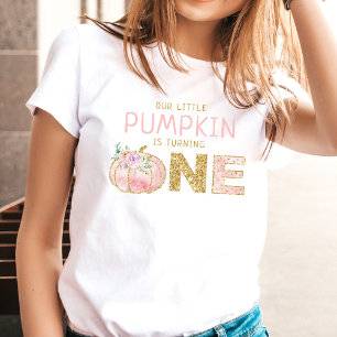 T-shirt En Tri-matière Petites filles Citrouilles 1er anniversaire Parent