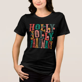 T-shirt En Tri-matière Pharmacie Christmas Holly Jolly
