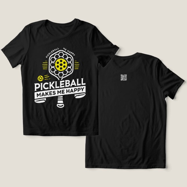 T-shirt En Tri-matière Pickball me rend heureuse femmes (Design Recto & Verso)